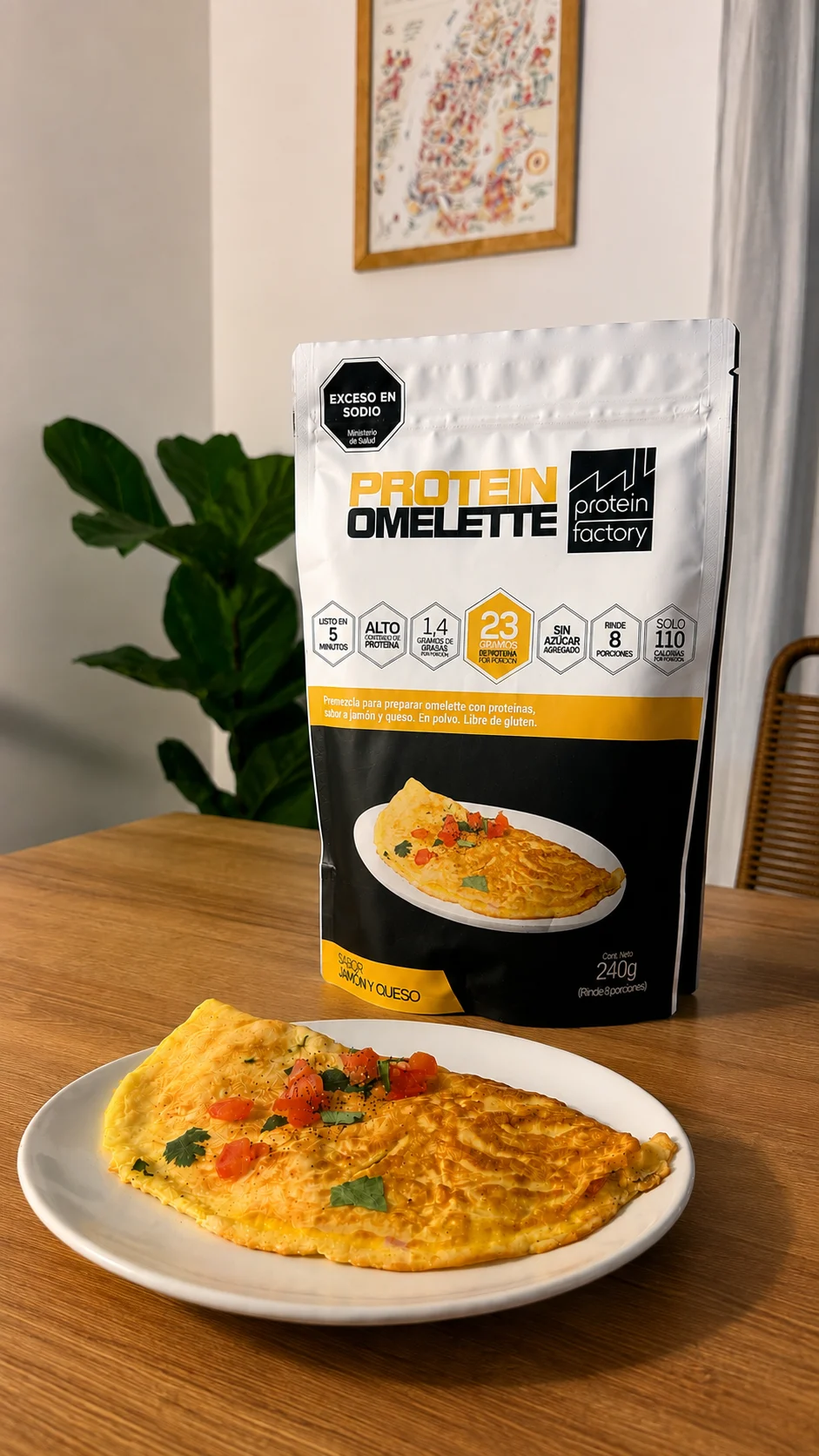 Tortilla de papas con proteínas