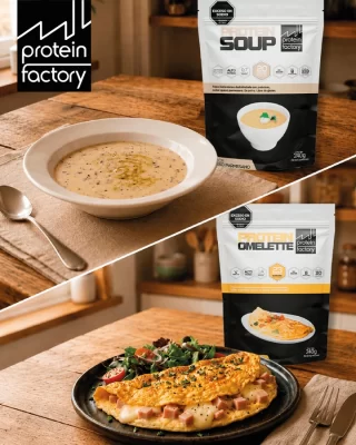 Tu menú para cerrar el día en foco:
Protein Soup: Una sopa de queso parmesano, súper calentita y reconfortante. El mimo ideal para la noche con 20 gramos de proteína.
Protein Omelette: Sabor jamón y queso, jugoso y gourmet. Te aporta 23 gramos de proteína pura de forma práctica y libre de gluten.
Juntos te regalan una cena espectacular, súper saciante y con más de 40g de proteína inteligente para que tu cuerpo se recupere mientras descansás. 🚀
Comentá abajo: ¿A quién le urge cerrar su día con este platazo hoy? 👇
🛒 Armá tu stock de cenas en nuestra web: www.proteinfactory.com.ar